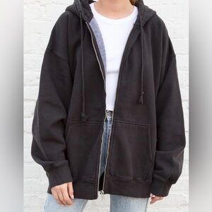 Brandy Melville oversized black zip up Hoodie